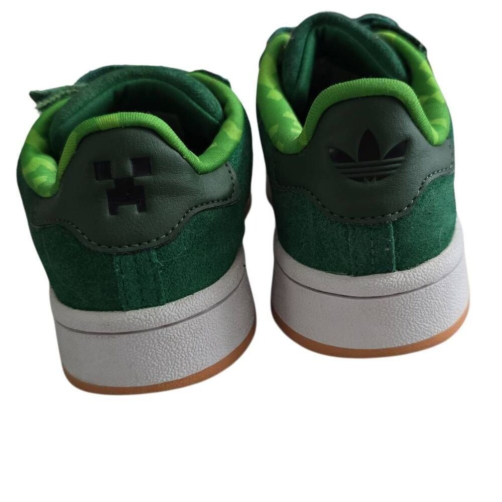 Adidas x Minecraft Boys Size 1 Campus 00's Green Suede Sneakers - Picture 4 of 10
